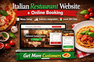 create italian restaurant website wordpress wix with online booking menu fix seo