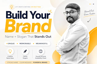 create brand name, business name, slogan, domain, and brand identity strategy