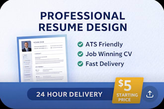 create a professional resume or CV for job applications