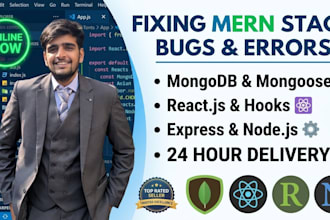 fix mern stack bugs and resolve react node js errors today