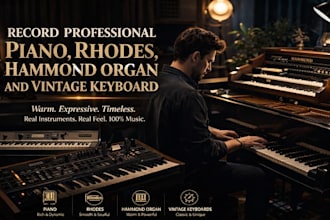 professionally play piano rhodes, harpsichord, clavichord, harmonium for you