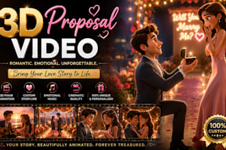 make 3d pixar ai proposal video ai storytelling 3d romantic 3d ai proposal video