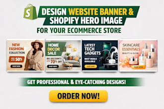 design website banner shopify hero image design for your ecommerce store