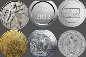 3d coin model design  custom coin, medallion   for 3d printing