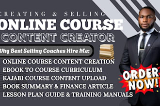 write online course content, lesson plans, training course uploading