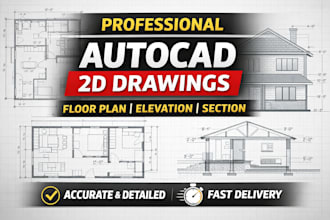 convert PDF, sketch into accurate autocad 2d drawings