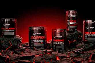 do supplement product packaging design, box design and 3d product