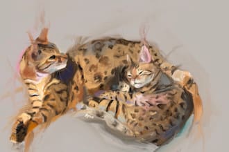 draw a digital portrait of your pet cat