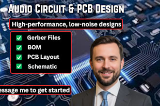 design audio electronics circuits schematics, and printed circuit boards