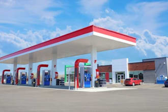 renevote 3d filling station, 3d gas station, 3d fuel station, 3d oil station
