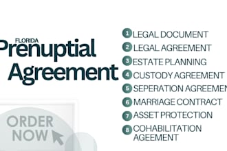 draft florida prenup for asset protection, marriage contract and estate planning