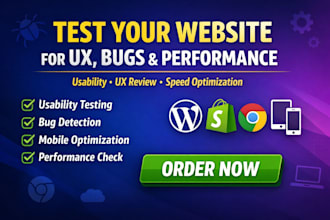 test your website usability UX fix bugs and perfomance issues