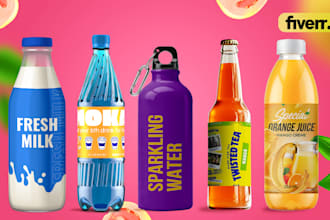 design juice bottle label, beverage label and water bottle packaging