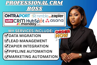 hubspot ontraport nimble suite monday asana data migration crm automation zapier