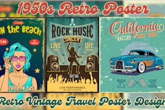 design vintage retro poster vintage comic travel poster pop art illustration