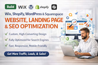 build wizishop sitew squarespa wordpress wix webste SEO optimization landingpage