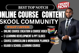 create online courses, skool community and powerpoint presentations