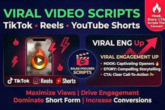 write viral short video scripts for tiktok, reels and youtube short that convert