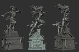 convert 2d to 3d anime model sculpt action figure toy statue figurine stl files