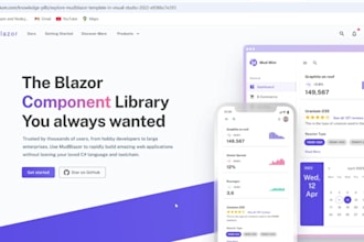 develop blazor and mudblazor web application with net core