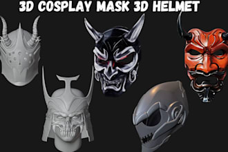 sculpt 3d mask 3d helmet 3d cosplay mask design oni mask cosplay props 3d print