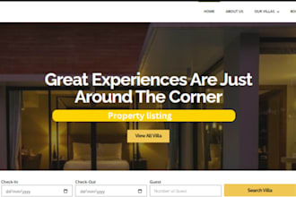 design wix airbnb website vacation rental website property booking website