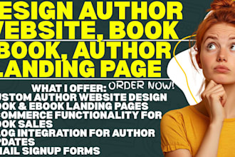 design author website, book author website, ebook website, author landing page