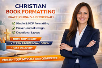 format christian book, prayer journal and kindle ebook publishing