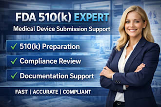 prepare fda 510k submission and regulatory documentation