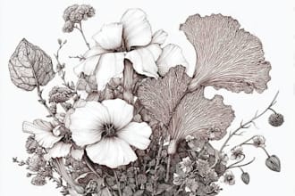 vintage botanical illustration hand drawn botanical art