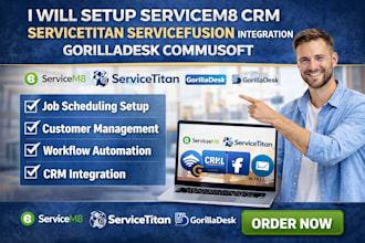 setup servicem8 crm servicetitan servicefusion integration gorilladesk commusoft