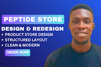 design and redesign peptide store website and sarms website for supplement brand