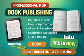 professionally edit,format and publish your book for KDP