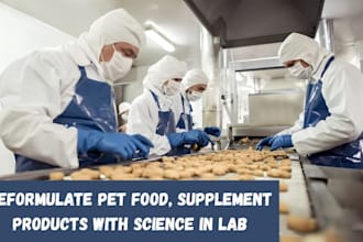 review and reformulate your pet food, supplement products with science in lab