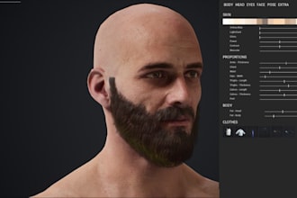 create 2d 3d character model 3d metahuman character for game, 3d video animation