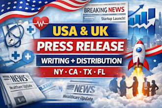 write and distribute UK new york california texas and florida press releases