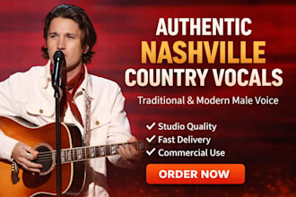 record authentic traditional and modern nashville country male vocals