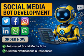 develop social media bot for instagram, youtube, tiktok api, python automation