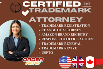 filing trademark registration for your brand name logo in USA attorney uspto