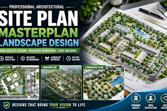 render architectural site plan, masterplan, landscape design