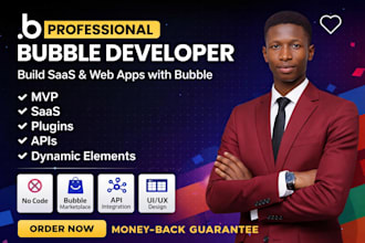 build bubble, bubble io web app saas mvp no code development