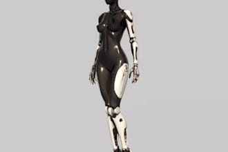 remake 3d ue5 game ready character,humanoid android npc, superhero,cosmic horror