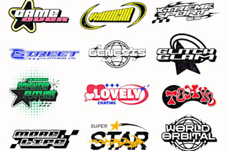 do 80s 90s airbrush graffiti design for logo and merchandise