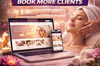 design beauty spa website, salon website, skincare and massage website