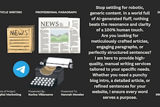 write correct human written paragraph, articles and sentence for you