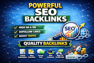 build 150 high da mix backlinks for your site