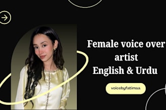 record a professional female voice over in urdu and english for ads and videos