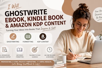ghostwrite ebook, kindle book, and amazon KDP content