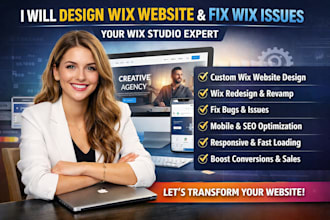 design wix website, wix redesign, fix wix issues, be your wix studio expert