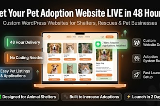 design wordpress adoption website, pet adoption website, pet website in 48 hours